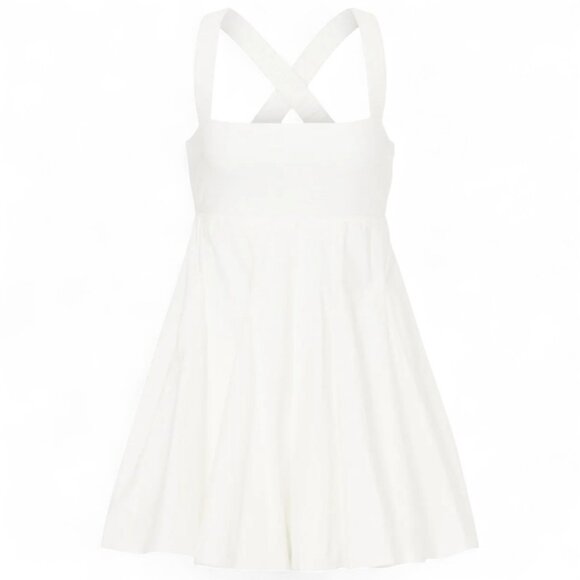 Louna White Tie Back Sleeveless Square Neck Romper | Size Large - Picture 2 of 5